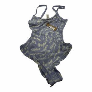 SKIMS Kim Kardashian Blue Swirl Mesh Strappy Summer Bodysuit Size XS